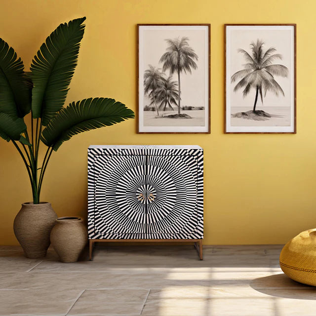 Ida Two Door Bone Inlay Cabinet