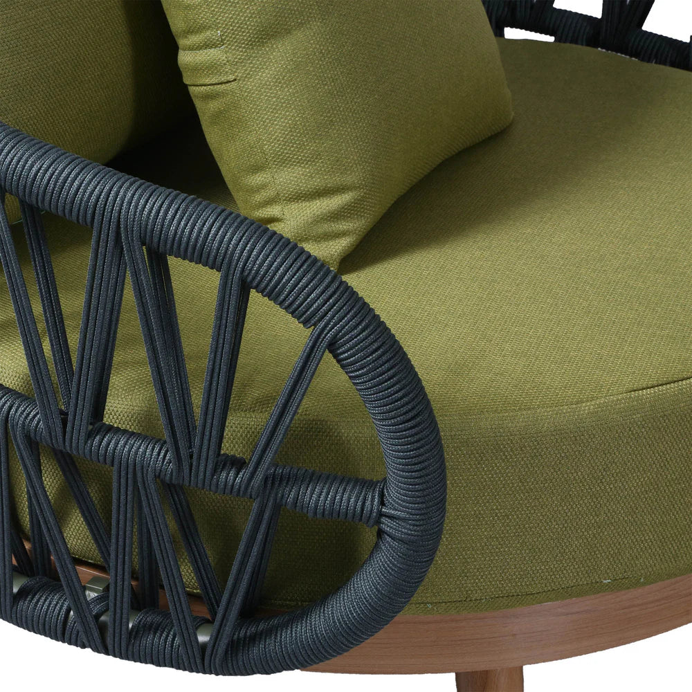 Luna Range Olive Green & Anthracite Rope Sofa Set | Premium Outdoor Lounge Furniture