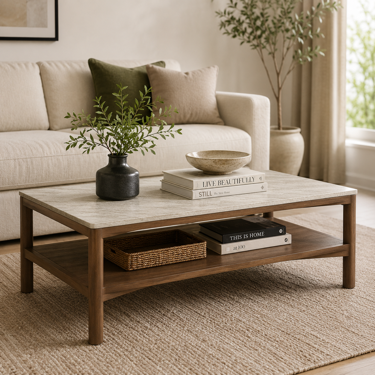 Willow Coffee Table with Shelf