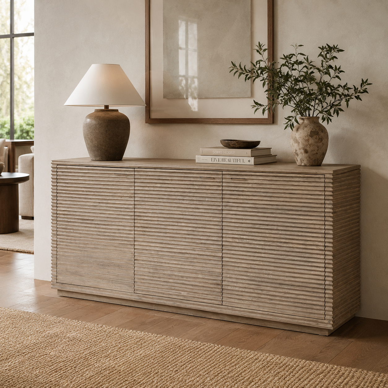 Oakham Ribbed Oak Sideboard