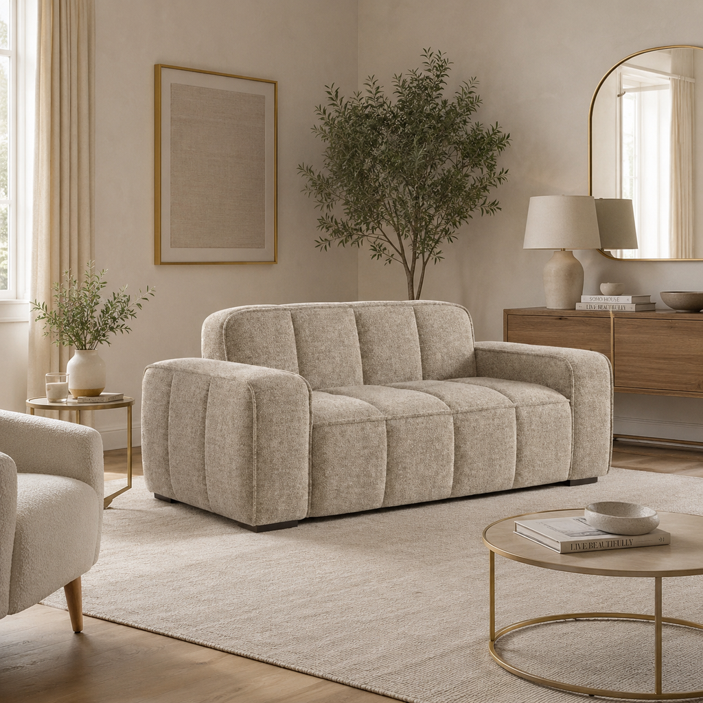 Paris Sofa Beige 2 Seater Sofa