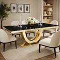 Moda Black Marble Rectangular Dining Table