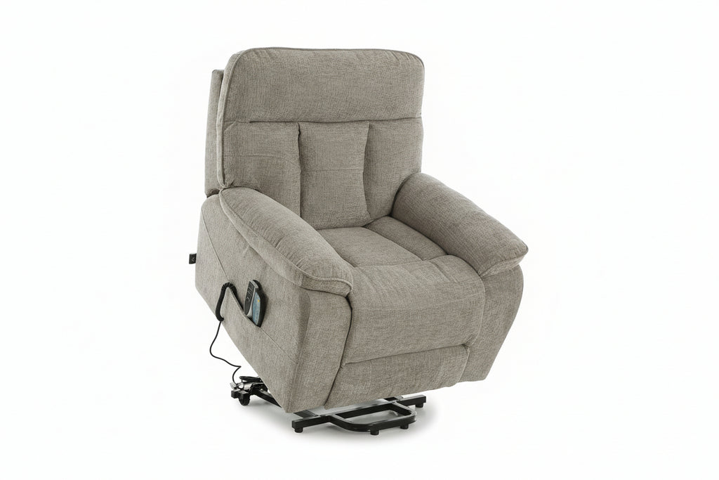Cornwall Rise And Recline Chair With Massage And Heat Grey - Newsome | Argenta | Goodwood Style