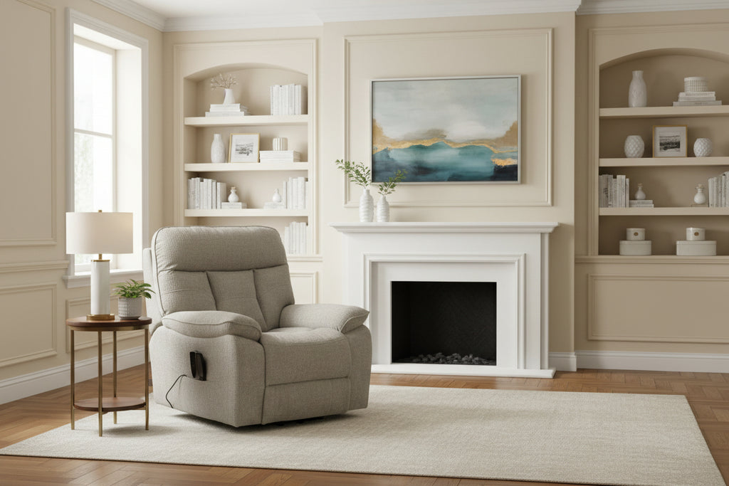 Cornwall Rise And Recline Chair With Massage And Heat Grey - Newsome | Argenta | Goodwood Style