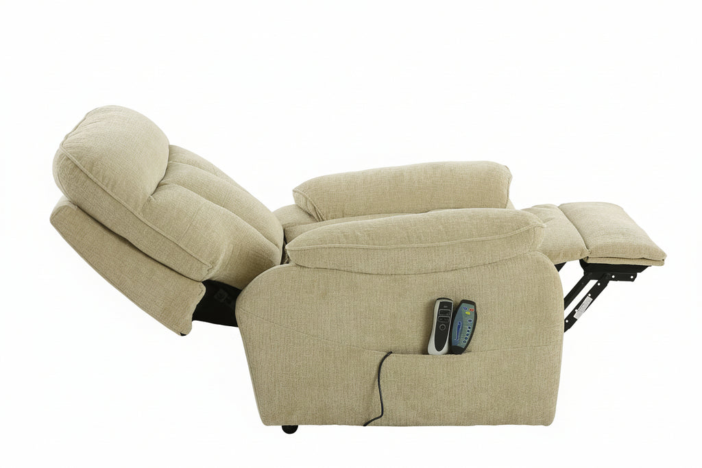 Cornwall Rise And Recline Chair With Massage And Heat Beige - Newsome | Argenta | Goodwood Style