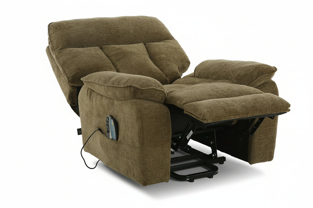 Cornwall Rise And Recline Chair With Massage And Heat Brown - Newsome | Argenta | Goodwood Style