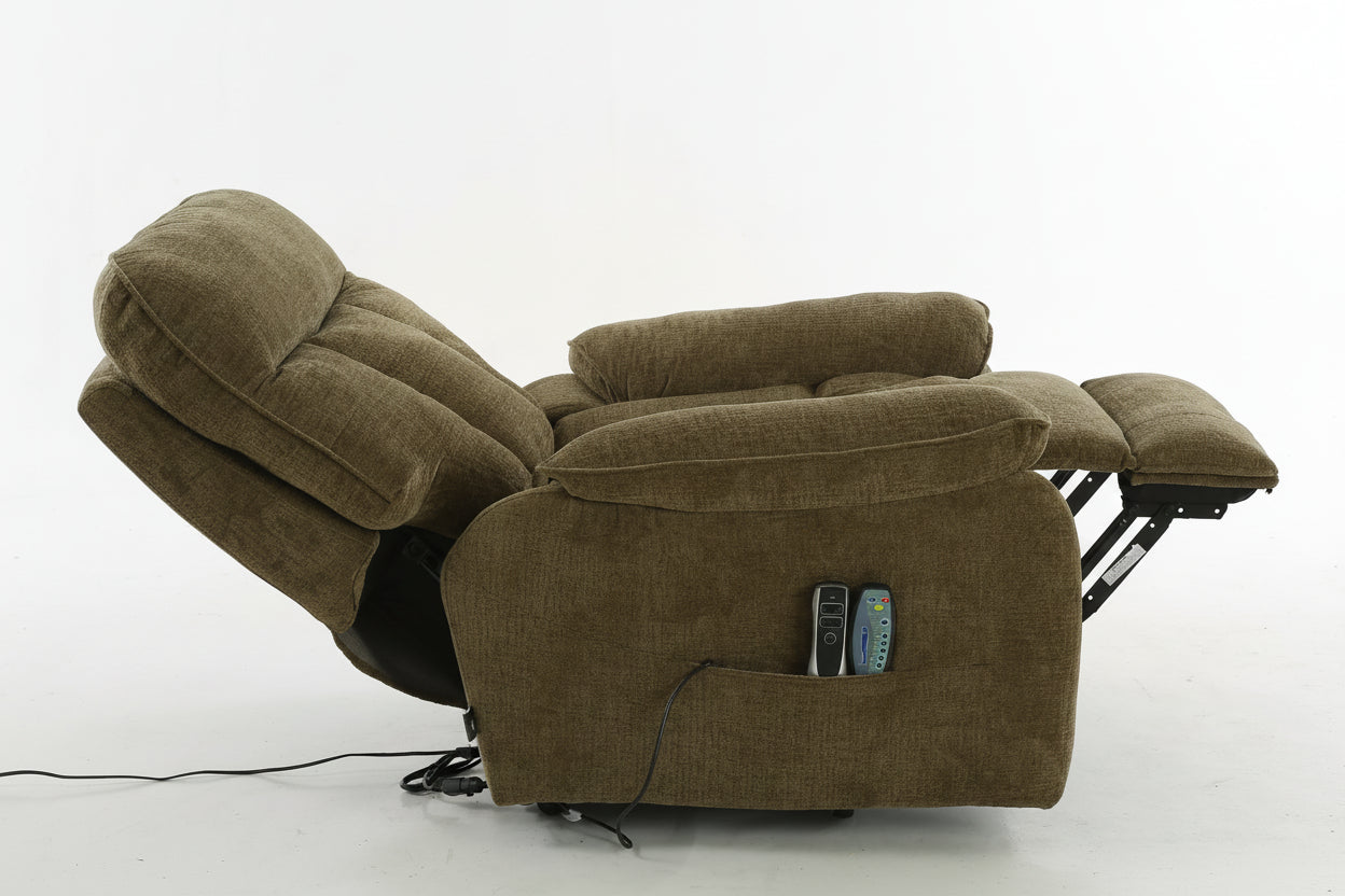 Cornwall Rise And Recline Chair With Massage And Heat Brown - Newsome | Argenta | Goodwood Style