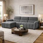 Turin Electric Recliner Sofa Charcoal Left Hand Corner