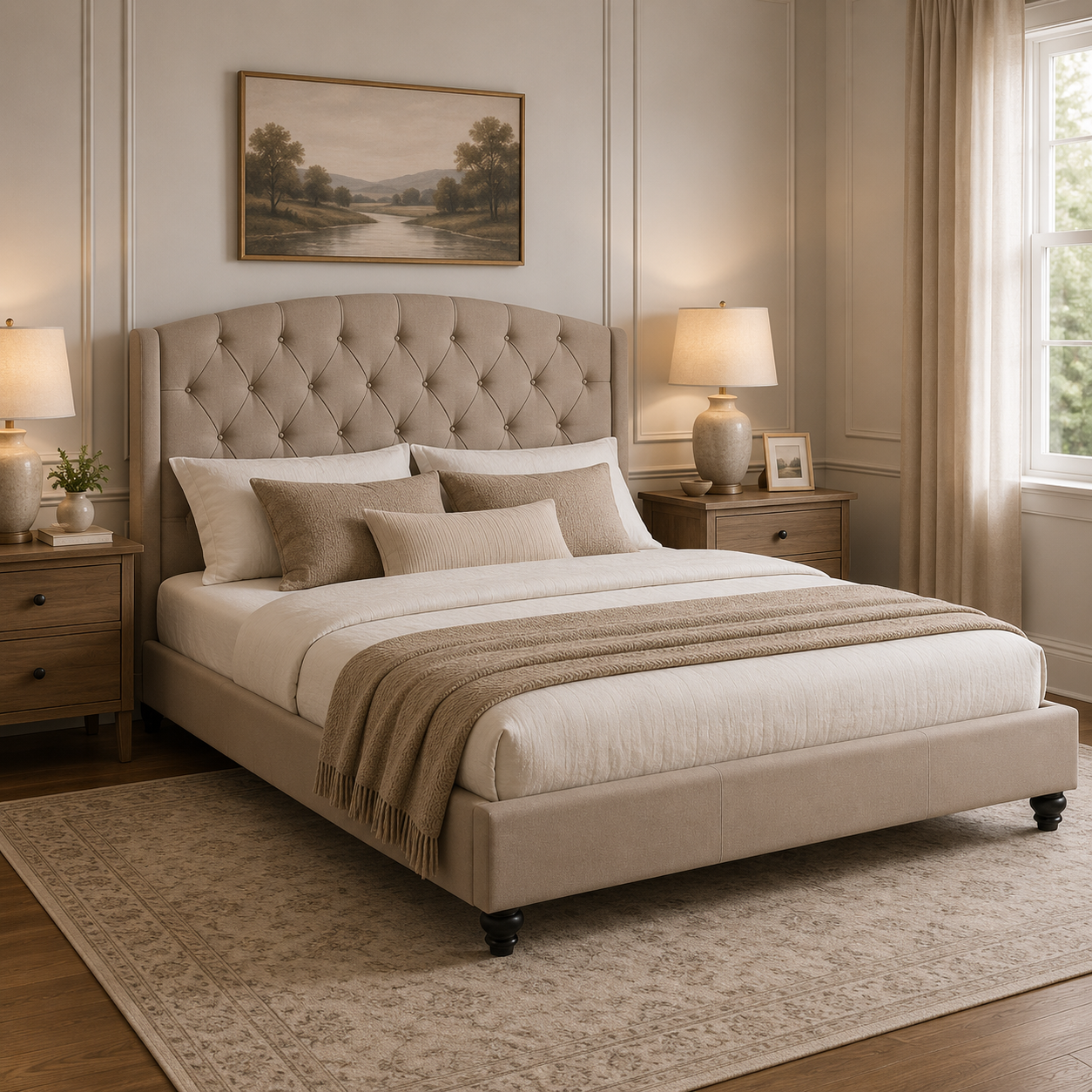 Josephine Beige King Bed