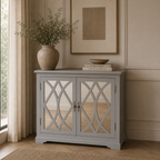 Grey Mirrored 2 Door Cupboard