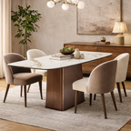 Imperia White Ceramic Marble Effect Rectangular Dining Table