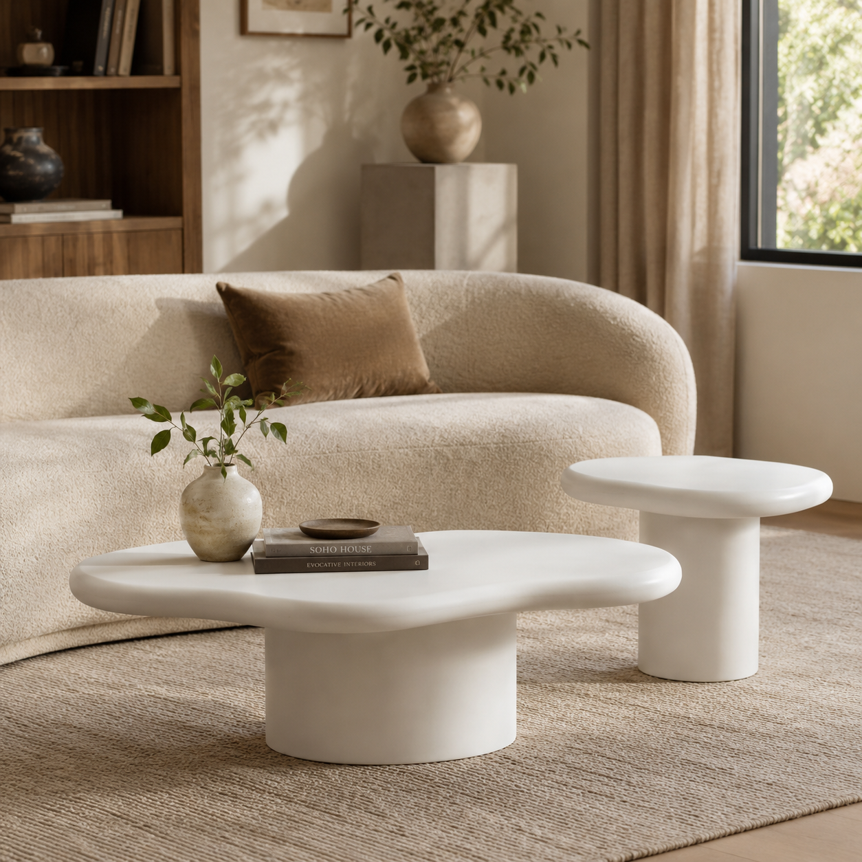Marcello Coffee & End Table White Set Of 2