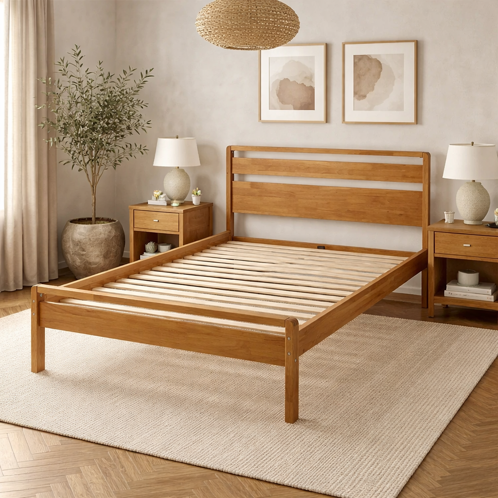 Double Skandi Mid Century Bed