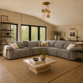 Bicester Electric Recliner Sofa Grey Large Corner
