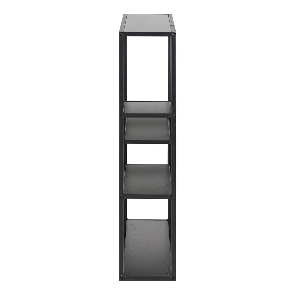 Seaford Black Metal Wall Shelf with 3 Additional Black Shelves