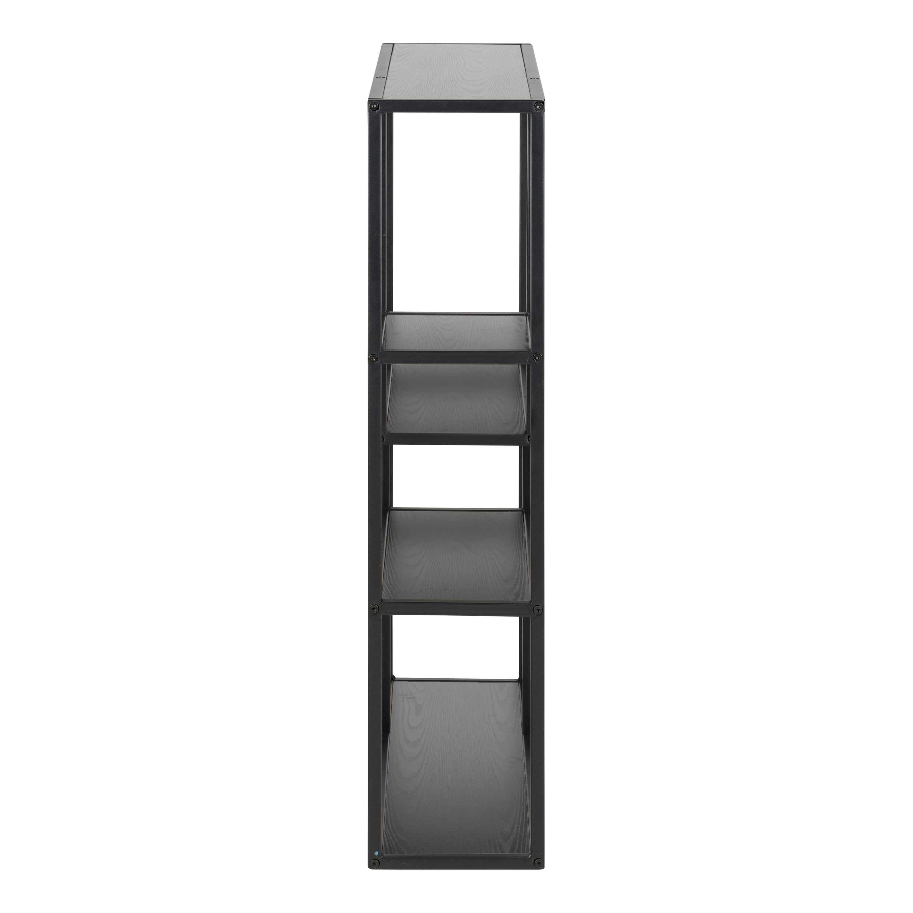 Seaford Black Metal Wall Shelf with 3 Additional Black Shelves