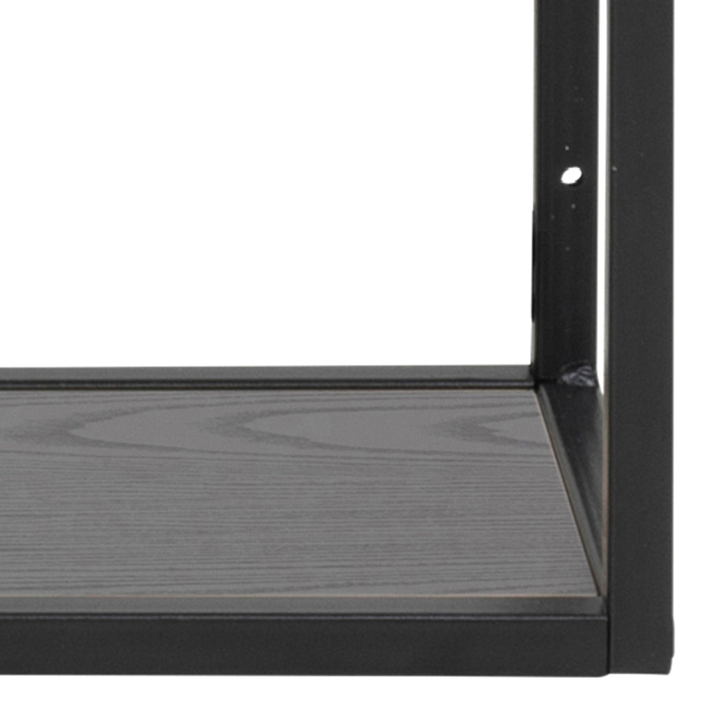 Seaford Black Metal Wall Shelf with 3 Additional Black Shelves