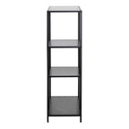 Seaford Black Metal Asymmetrical Bookcase with 3 Black Shelves
