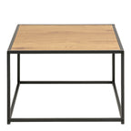 Seaford Black Metal Coffee Table with Oak Top