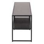 Seaford Black Metal Open TV Unit with 3 Black Shelves