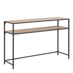 Seaford Black Metal Console Table with Oak Top