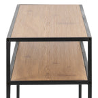 Seaford Black Metal Console Table with Oak Top