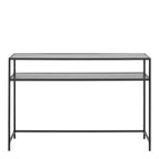 Seaford Black Metal Console Table with Black Top