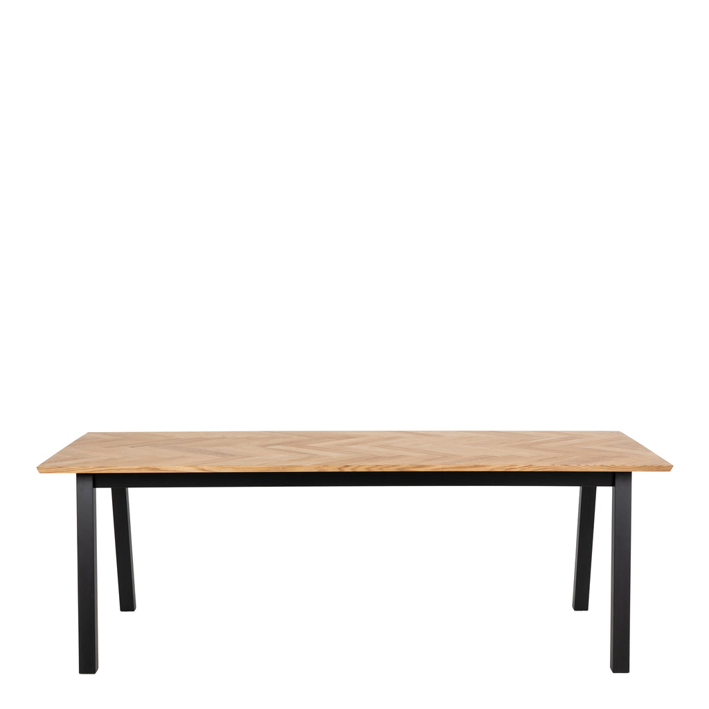 Brighton Dining Table in Oak with Herringbone Effect 220x95cm