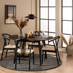 Roxby Round Dining Table in Black 140x76cm