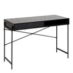 Angus Desk with Sliding Door in Black