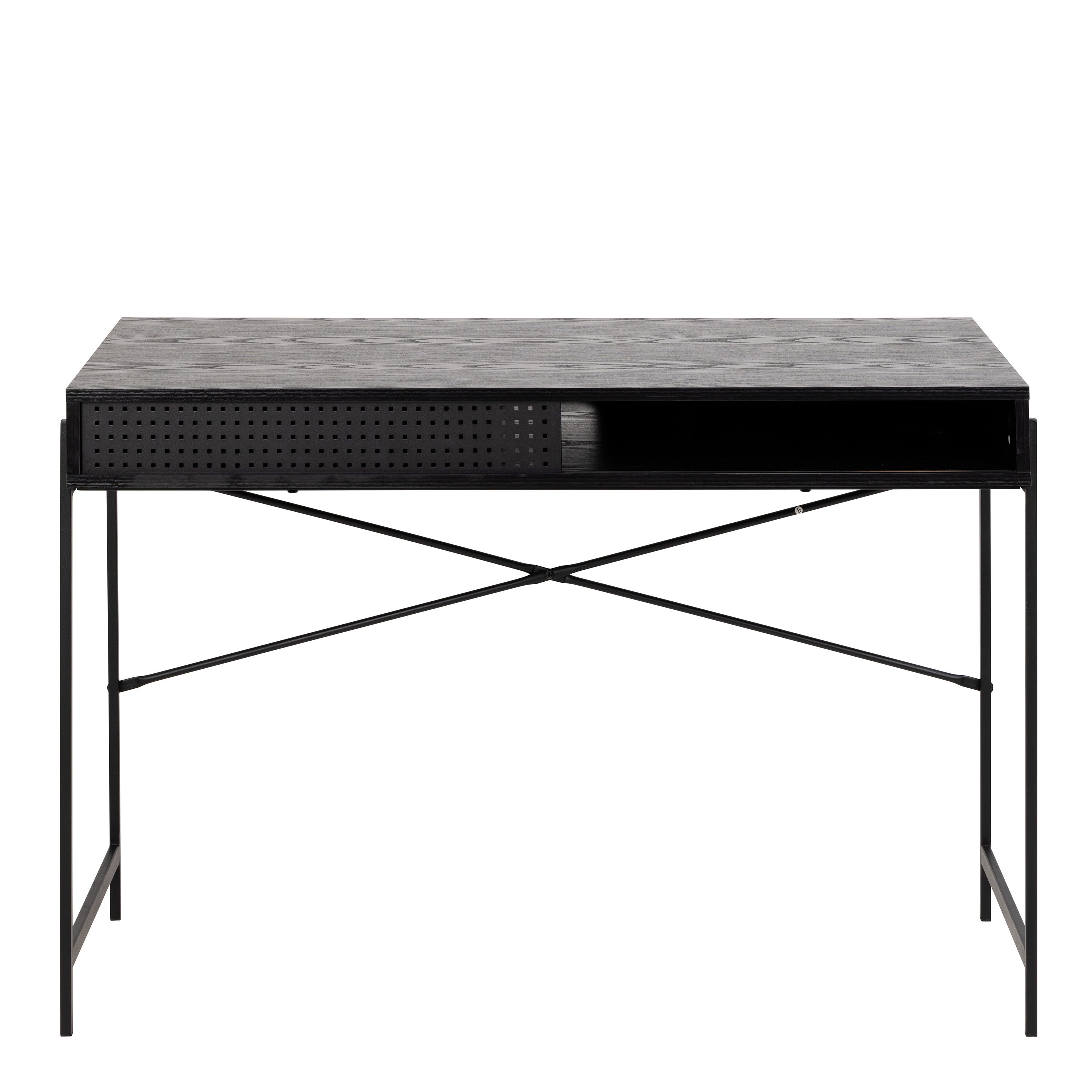 Angus Desk with Sliding Door in Black
