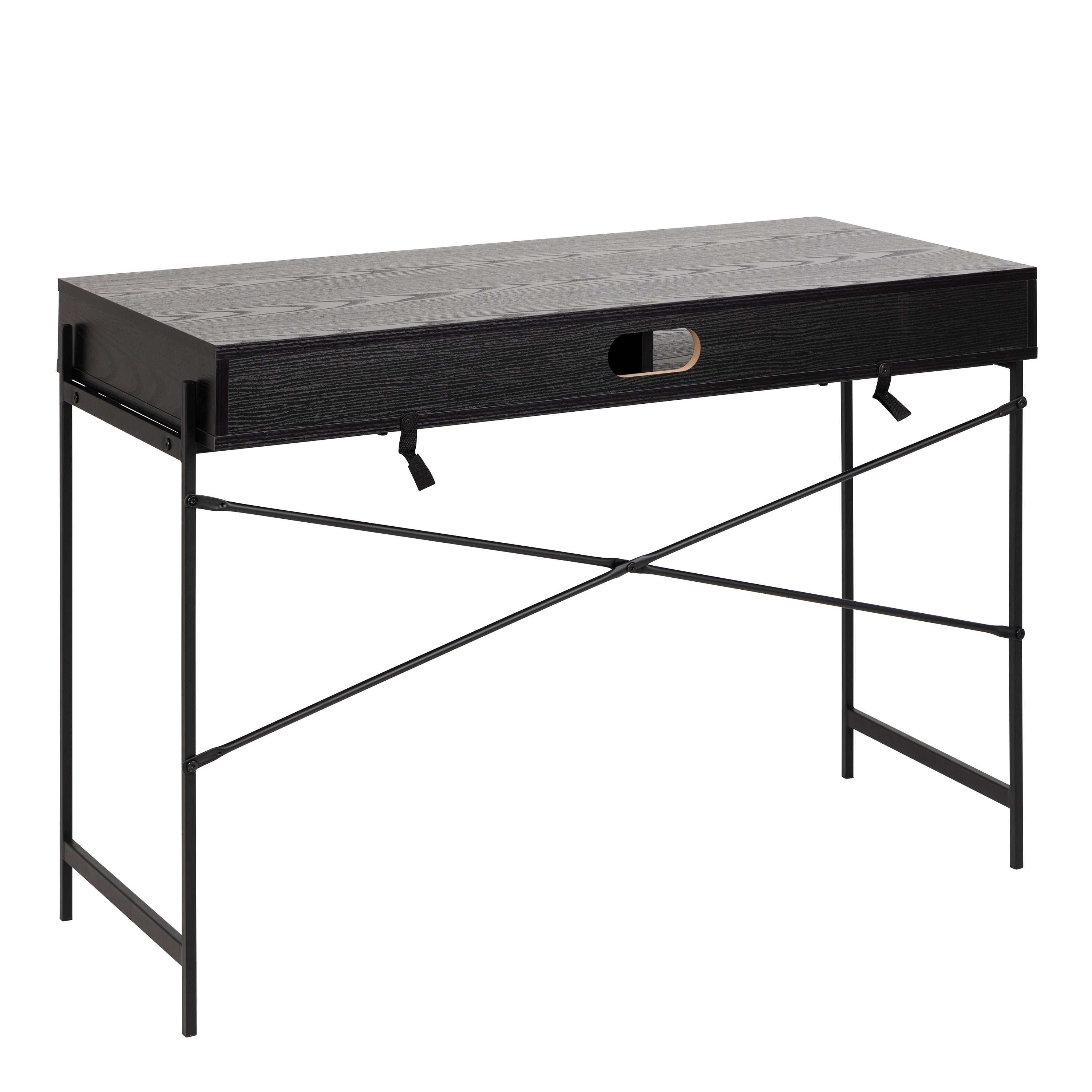 Angus Desk with Sliding Door in Black