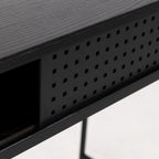 Angus Desk with Sliding Door in Black