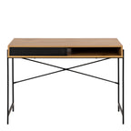 Angus Desk with Sliding Door in Oak & Black