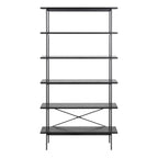 Angus Bookcase with 5 Shelves in Black