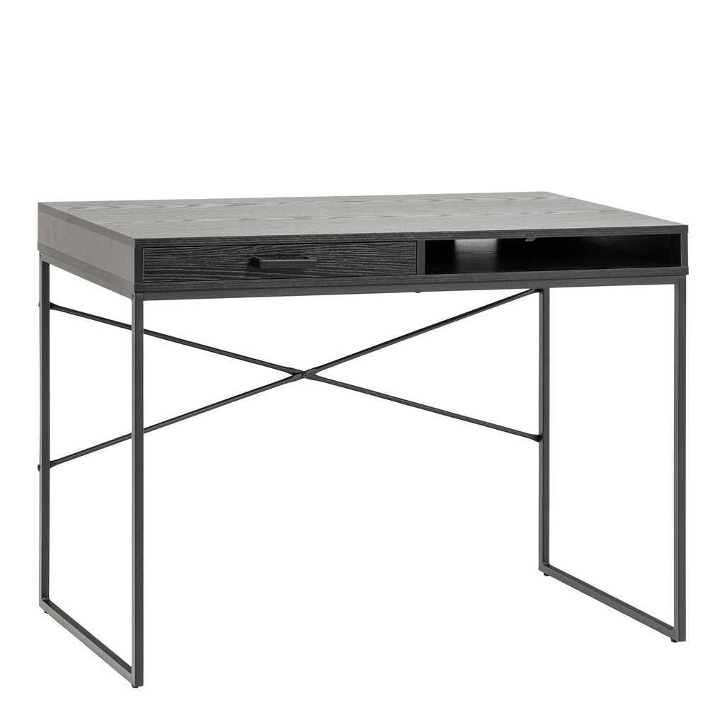 Seaford 1 Drawer Desk in Ash Black