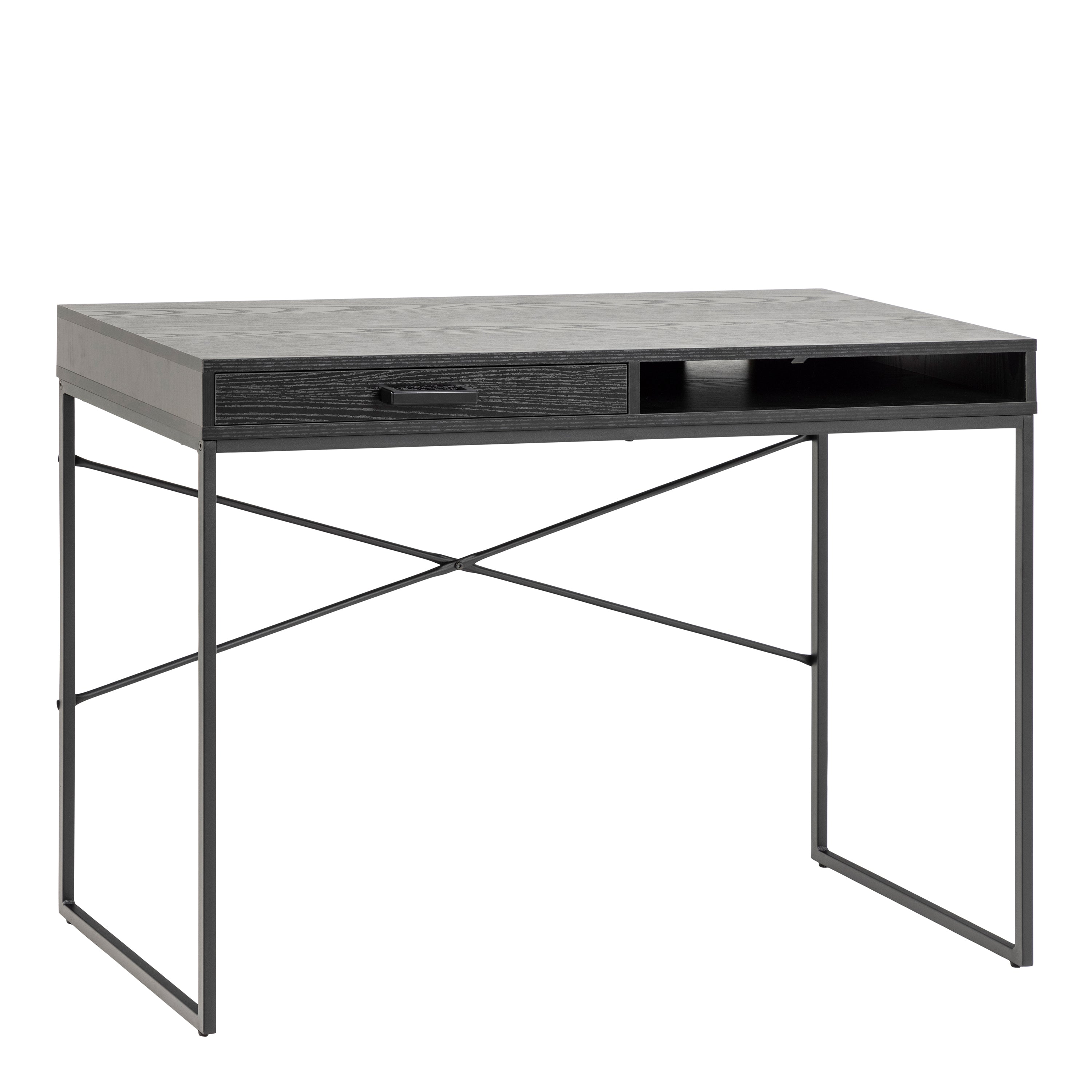 Seaford 1 Drawer Desk in Ash Black
