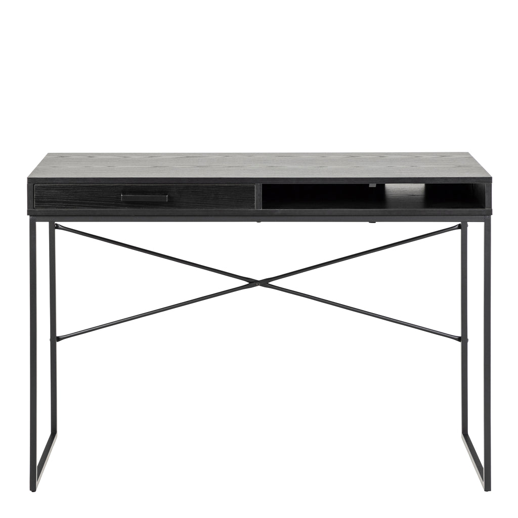Seaford 1 Drawer Desk in Ash Black