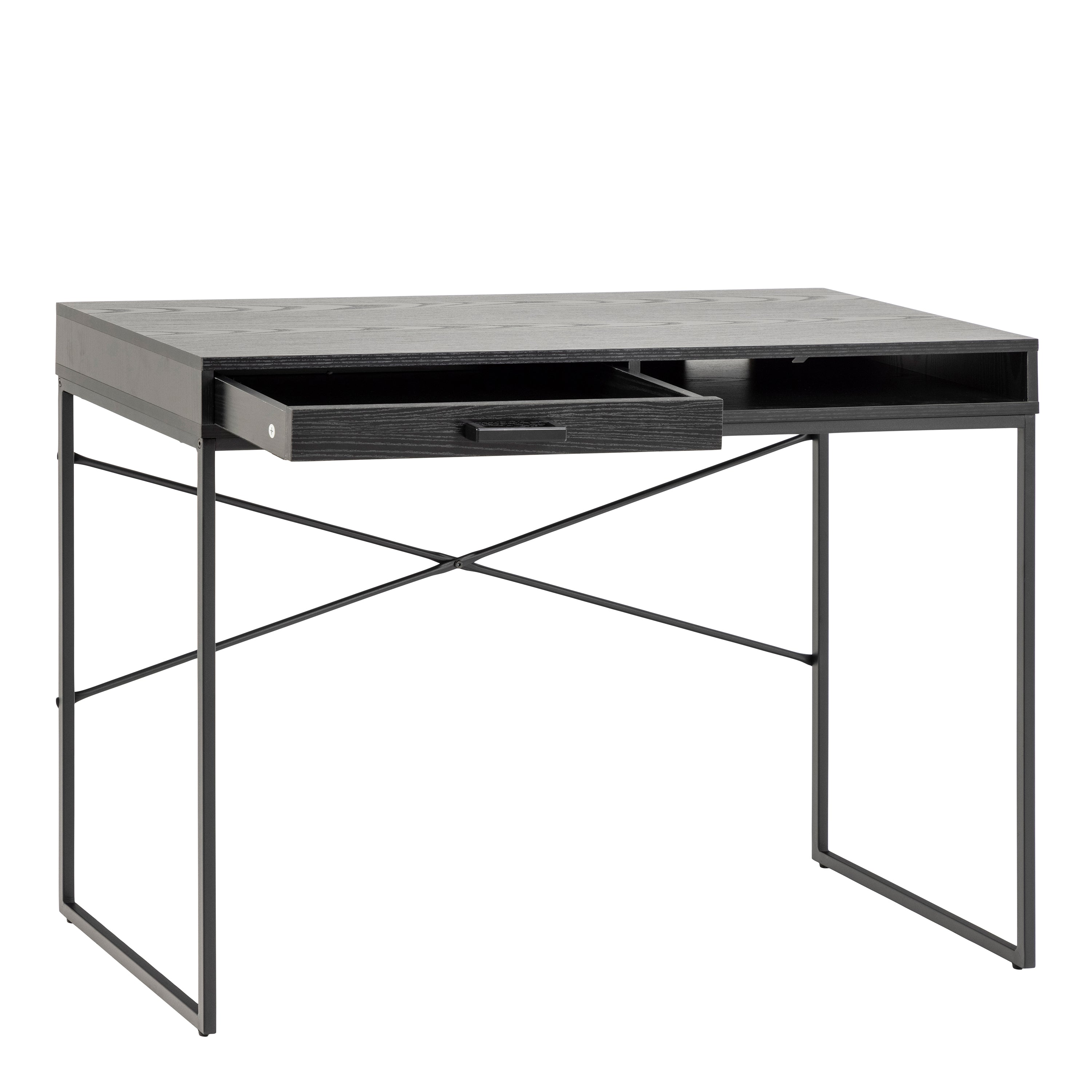 Seaford 1 Drawer Desk in Ash Black