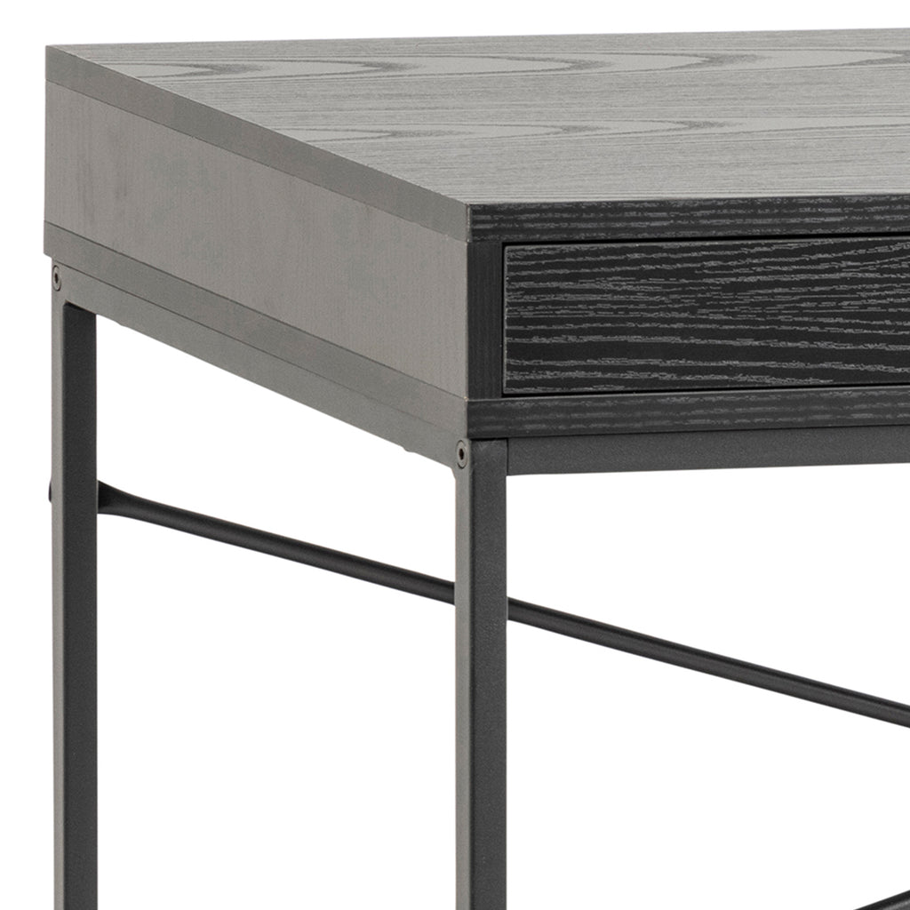 Seaford 1 Drawer Desk in Ash Black