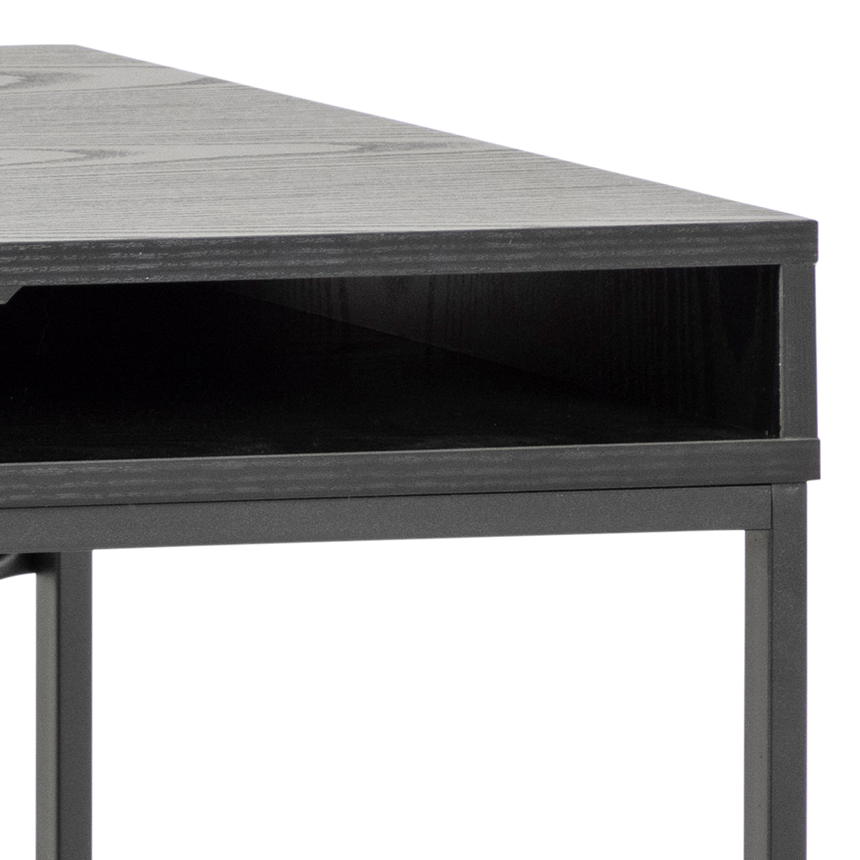 Seaford 1 Drawer Desk in Ash Black