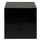 Joliet 1 Drawer Wallmounted Bedside Table in Matt Black