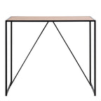 Seaford Black Metal Bar Table with Oak Top