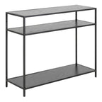 Seaford Console Table with 2 Shelves in Black