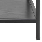 Seaford Console Table with 2 Shelves in Black