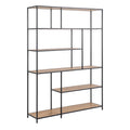 Seaford  Bookcase with 5 Shelves in Black and Oak