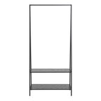 Seaford Clothes Rack with 2 shelves in Black