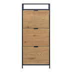 Seaford Shoe Cabinet in Black and Oak