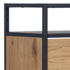 Seaford Shoe Cabinet in Black and Oak