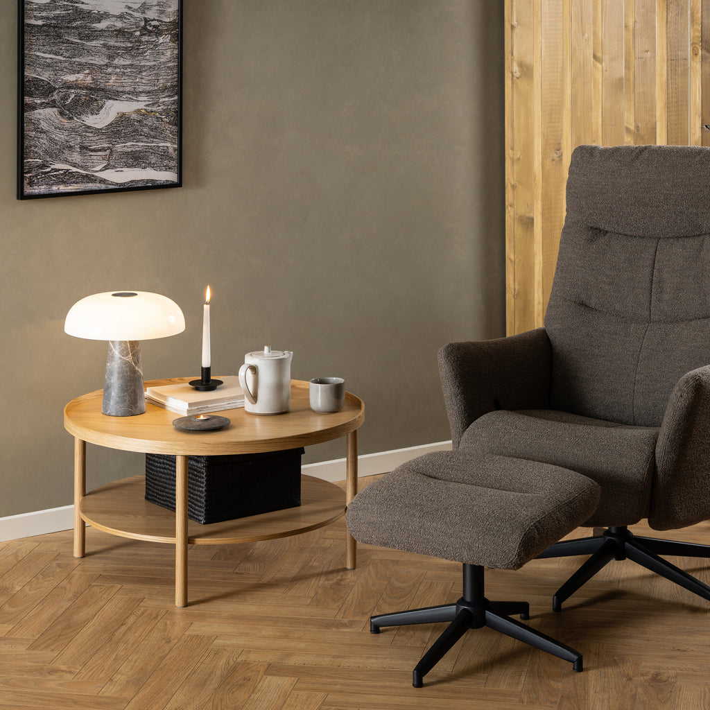 Banbury Round Coffee Table in Oak 80x42cm